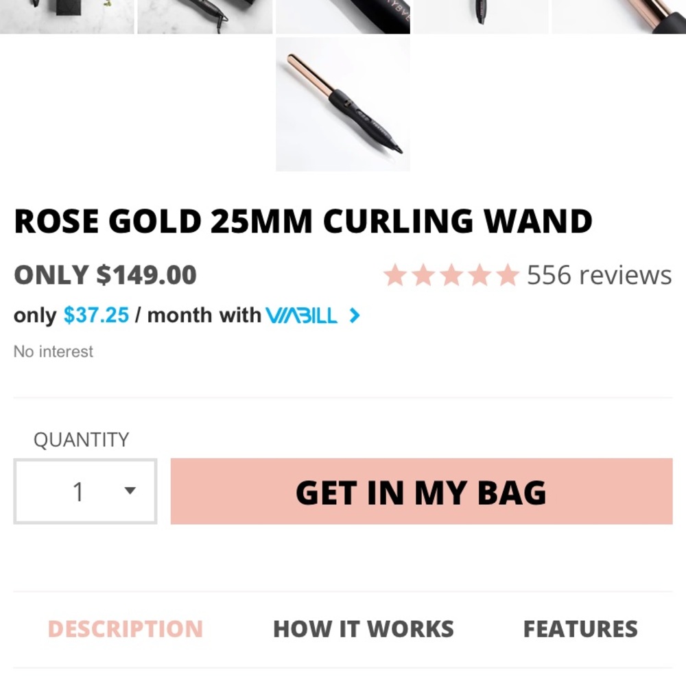 Foxy bae ROSE GOLD 25MM CURLING WAND - Picture 2 of 4
